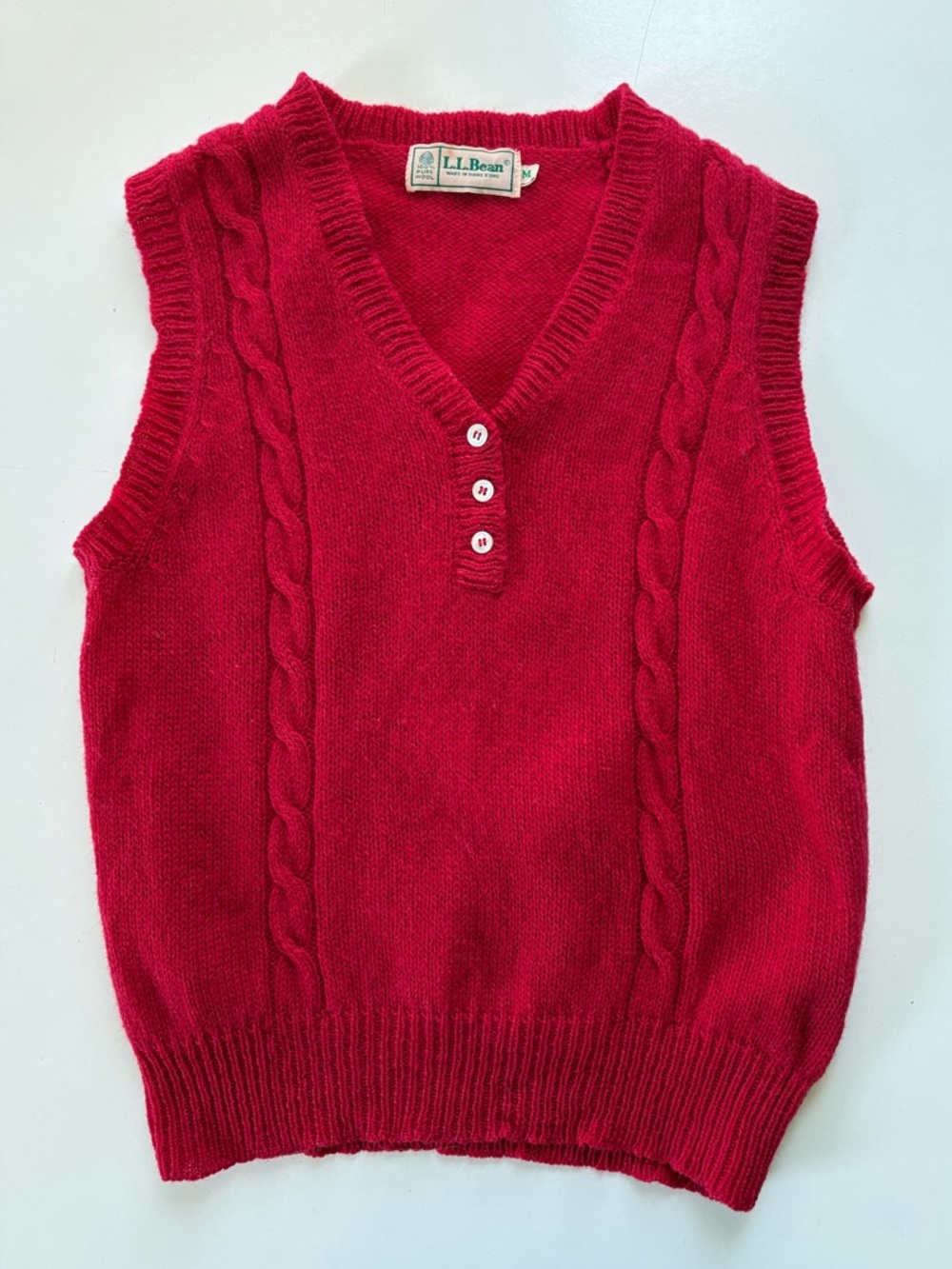 L.L.Bean Vintage Wool Red Sweater Vest
